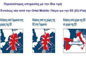 Περισσότερες υπηρεσίες με την ίδια τιμή Εντελώς νέο από την Ortel Mobile: Πάγιο για την ΕΕ (EU-Flat)